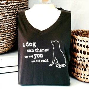 Dog lover black short sleeve graphic tee sz small